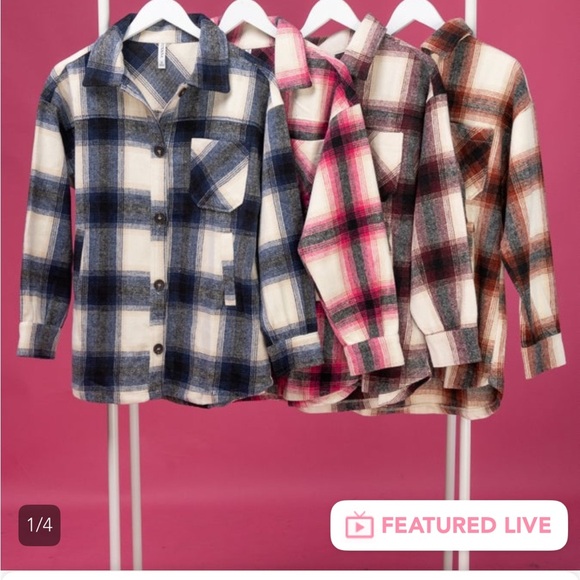 Zenana Outfitters Green and White Plaid Jacket NWOT - Picture 2 of 2